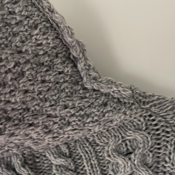 Long gray Aran sweater large - Picture 6 of 8